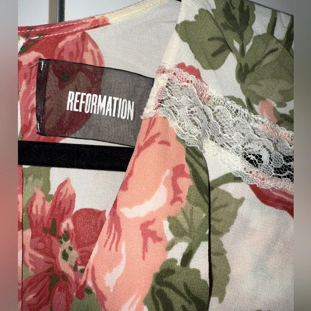 Reformation Pink Floral Midi Dress - Picture 3 of 10